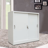 NNEVL Office Cabinet with Sliding Doors Metal 90x40x90 cm Grey