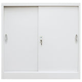 NNEVL Office Cabinet with Sliding Doors Metal 90x40x90 cm Grey