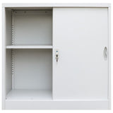 NNEVL Office Cabinet with Sliding Doors Metal 90x40x90 cm Grey