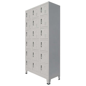NNEVL Locker Cabinet with 18 Compartments Metal 90x40x180 cm