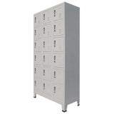 NNEVL Locker Cabinet with 18 Compartments Metal 90x40x180 cm