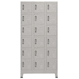 NNEVL Locker Cabinet with 18 Compartments Metal 90x40x180 cm