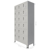 NNEVL Locker Cabinet with 18 Compartments Metal 90x40x180 cm