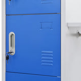 NNEVL Locker Cabinet with Coat Rack Blue and Grey 110x45x180 cm Metal