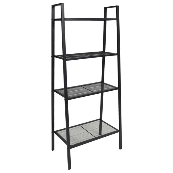 NNEVL Ladder Bookcase 4 Tiers Metal Black