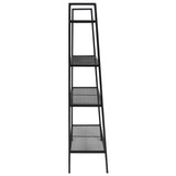 NNEVL Ladder Bookcase 4 Tiers Metal Black
