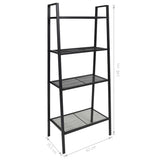 NNEVL Ladder Bookcase 4 Tiers Metal Black