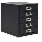 NNEVL Filing Cabinet with 5 Drawers Metal 28x35x35 cm Black