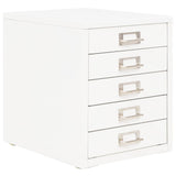 NNEVL Filing Cabinet with 5 Drawers Metal 28x35x35 cm White