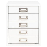 NNEVL Filing Cabinet with 5 Drawers Metal 28x35x35 cm White