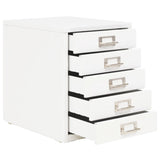 NNEVL Filing Cabinet with 5 Drawers Metal 28x35x35 cm White