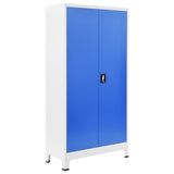NNEVL Office Cabinet Metal 90x40x180 cm Grey and Blue