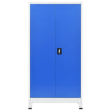 NNEVL Office Cabinet Metal 90x40x180 cm Grey and Blue