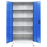 NNEVL Office Cabinet Metal 90x40x180 cm Grey and Blue
