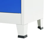 NNEVL Office Cabinet Metal 90x40x180 cm Grey and Blue