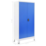 NNEVL Office Cabinet Metal 90x40x180 cm Grey and Blue