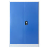 NNEVL Office Cabinet Metal 90x40x140 cm Grey and Blue