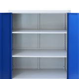 NNEVL Office Cabinet Metal 90x40x140 cm Grey and Blue