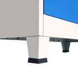 NNEVL Office Cabinet Metal 90x40x140 cm Grey and Blue
