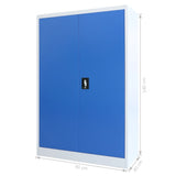 NNEVL Office Cabinet Metal 90x40x140 cm Grey and Blue