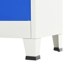 NNEVL Locker Cabinet with 2 Doors Metal 90x40x180 cm Grey and Blue