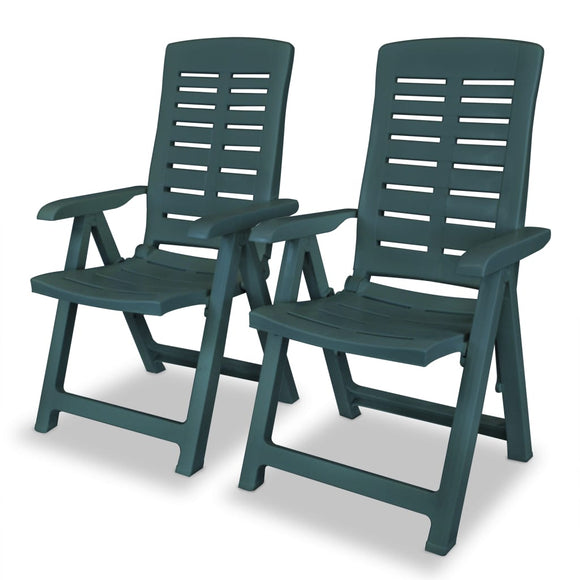 NNEVL Reclining Garden Chairs 2 pcs Plastic Green