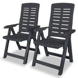 NNEVL Reclining Garden Chairs 2 pcs Plastic Anthracite