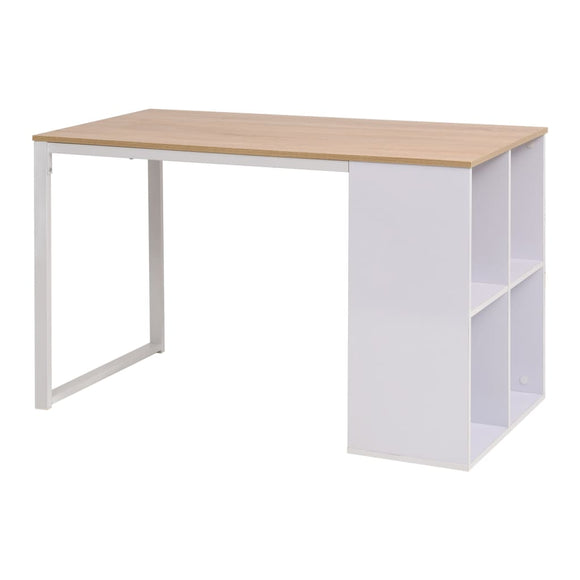 NNEVL Writing Desk 120x60x75 cm Oak and White