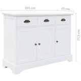 NNEVL Sideboard with 3 Doors MDF and Pinewood 105x35x77.5 cm
