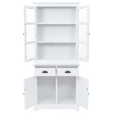 NNEVL Welsh Dresser with 4 Doors MDF and Pinewood 80x40x180 cm