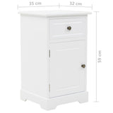 NNEVL Bedside Cabinet MDF and Pinewood 35x32x59 cm