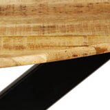 NNEVL Dining Table Solid Rough Mango Wood and Steel 120x77 cm