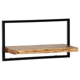 NNEVL Wall Shelf Set 5 Pieces Solid Acacia Wood and Steel