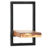 NNEVL Wall Shelf Set 5 Pieces Solid Acacia Wood and Steel