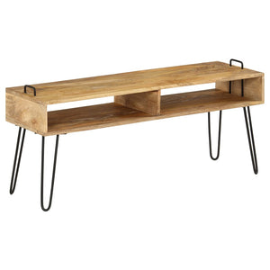 NNEVL TV Stand Solid Mango Wood 110x35x45 cm