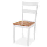 NNEVL Dining Chairs 6 pcs White Solid Rubber Wood