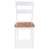 NNEVL Dining Chairs 6 pcs White Solid Rubber Wood