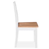 NNEVL Dining Chairs 6 pcs White Solid Rubber Wood