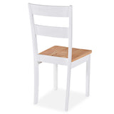NNEVL Dining Chairs 6 pcs White Solid Rubber Wood