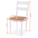 NNEVL Dining Chairs 6 pcs White Solid Rubber Wood