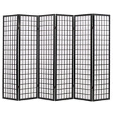 NNEVL Folding 6-Panel Room Divider Japanese Style 240x170 cm Black