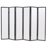 NNEVL Folding 6-Panel Room Divider Japanese Style 240x170 cm Black