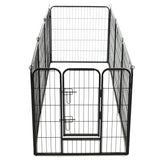 NNEVL Dog Playpen 8 Panels Steel 80x80 cm Black
