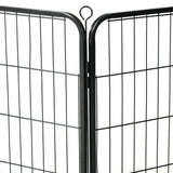 NNEVL Dog Playpen 8 Panels Steel 80x80 cm Black