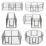 NNEVL Dog Playpen 8 Panels Steel 80x80 cm Black