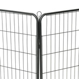 NNEVL Dog Playpen 8 Panels Steel 80x100 cm Black