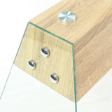 NNEVL Console Table MDF and Glass 120x30x76 cm Oak Colour