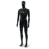 NNEVL Full Body Male Mannequin with Glass Base Glossy Black 185 cm