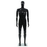 NNEVL Full Body Male Mannequin with Glass Base Glossy Black 185 cm