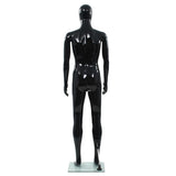 NNEVL Full Body Male Mannequin with Glass Base Glossy Black 185 cm